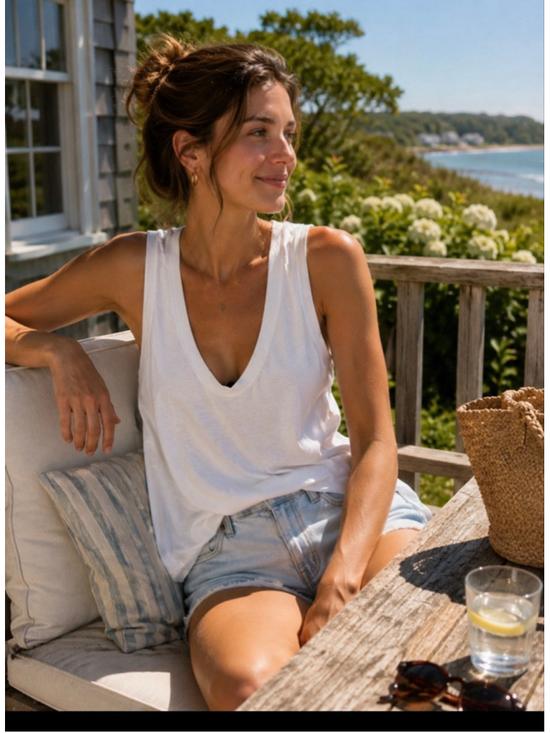 A New Day Tops - Women's A New Day White V-Neck Tank Top M